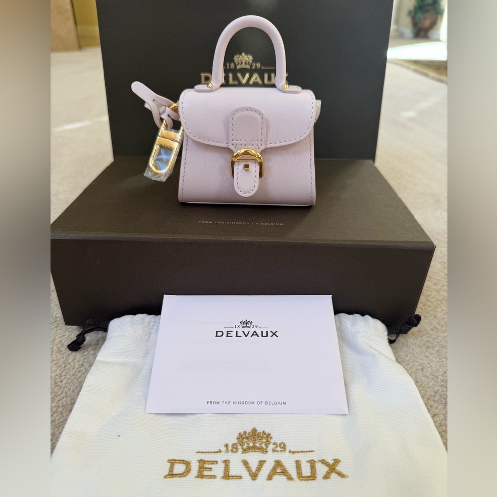 Delvaux Le Brillant Charms Lilac Mini Handbag Charm in Box Calf Leather